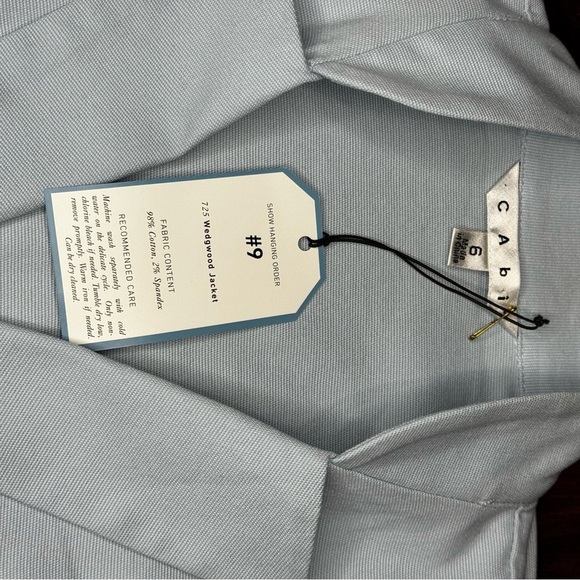 CAbi 725 WedgeWood Jacket Light Blue Double-Breasted Blazer Raised Collar 6 NWT - Picture 14 of 16